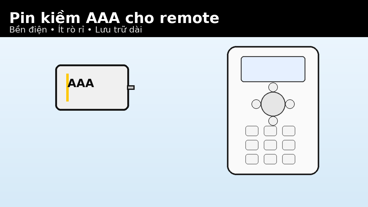 Top pin AAA cho remote & thiết bị nhỏ: bền, ít rò rỉ
