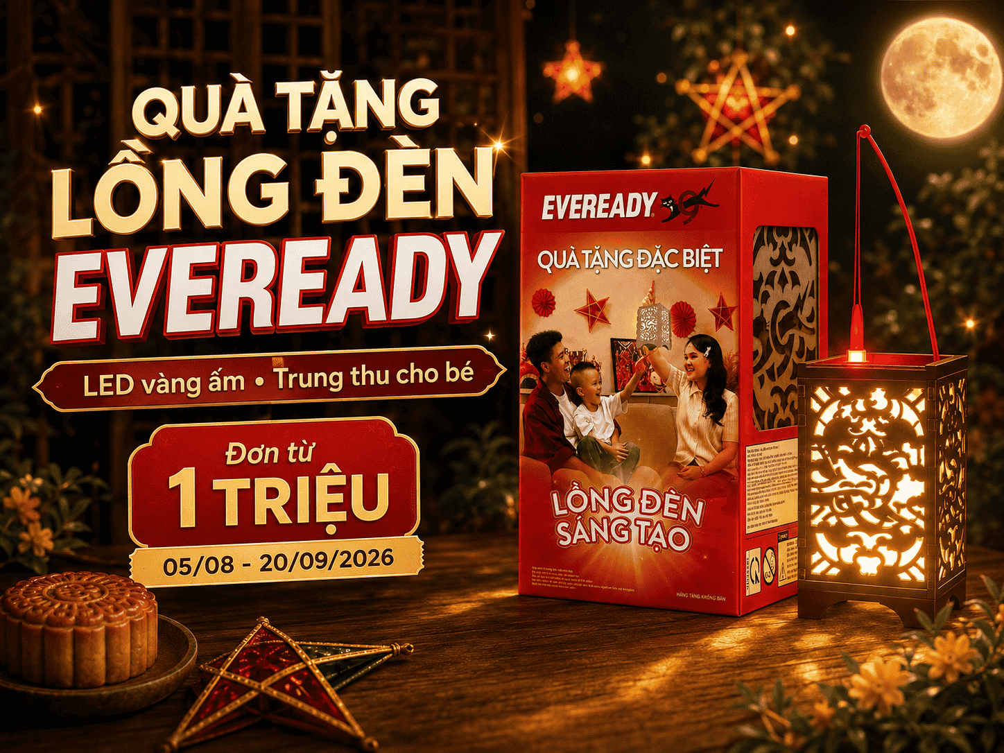 Lồng Đèn Sáng Tạo Eveready – Quà Tặng Khi Mua Pin Energizer, Eveready Từ 1 Triệu Đồng