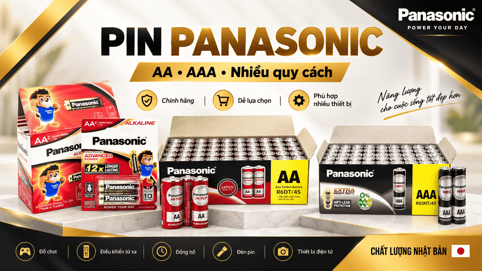 Giá pin Panasonic bao nhiêu? Bảng giá AA, AAA, CR2032
