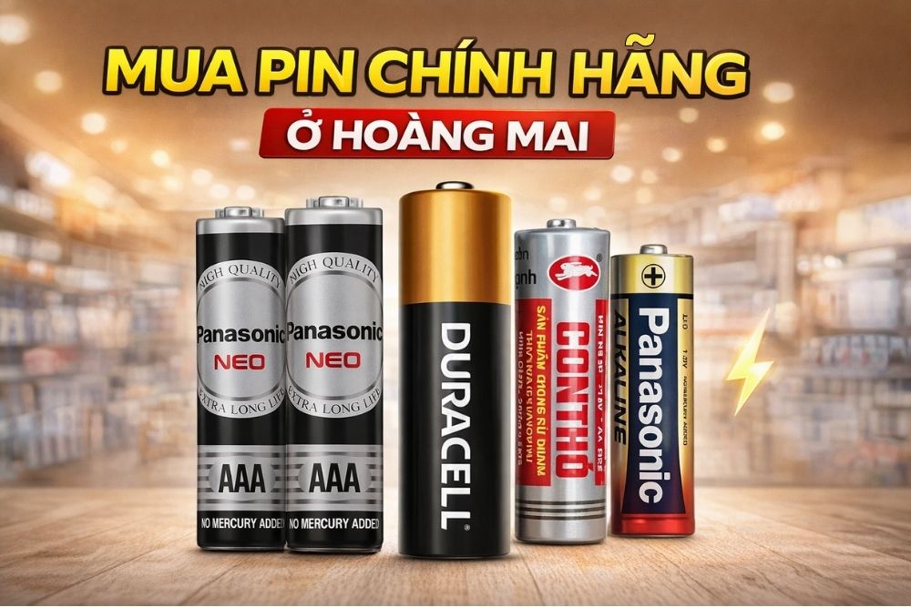 Mua pin ở Hoàng Mai chính hãng, có VAT, nhiều loại pin tại Pin Hồng Ngọc