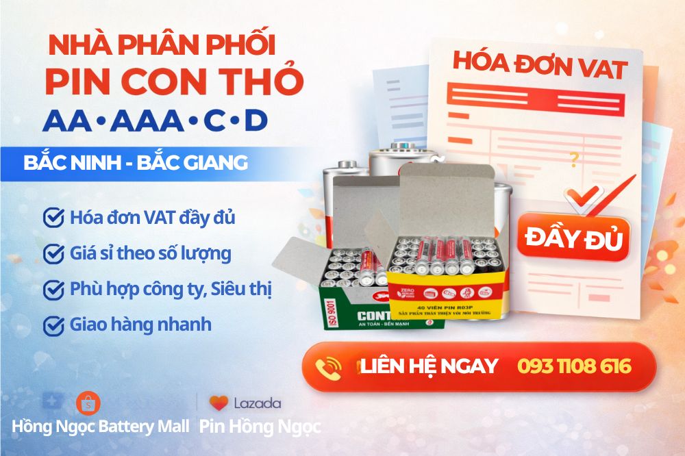 Nhà Phân Phối Pin Con Thỏ AA/AAA/C/D Bắc Ninh – Bắc Giang | Có VAT