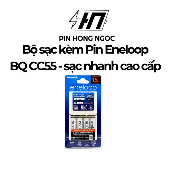 Bộ sạc nhanh Panasonic BQ-CC55 – Sạc pin AA/AAA siêu tốc, an toàn, thông minh