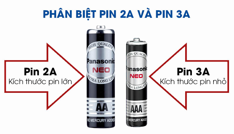 PHÂN BIỆT PIN AA (2A) VÀ PIN AAA ( 3A)