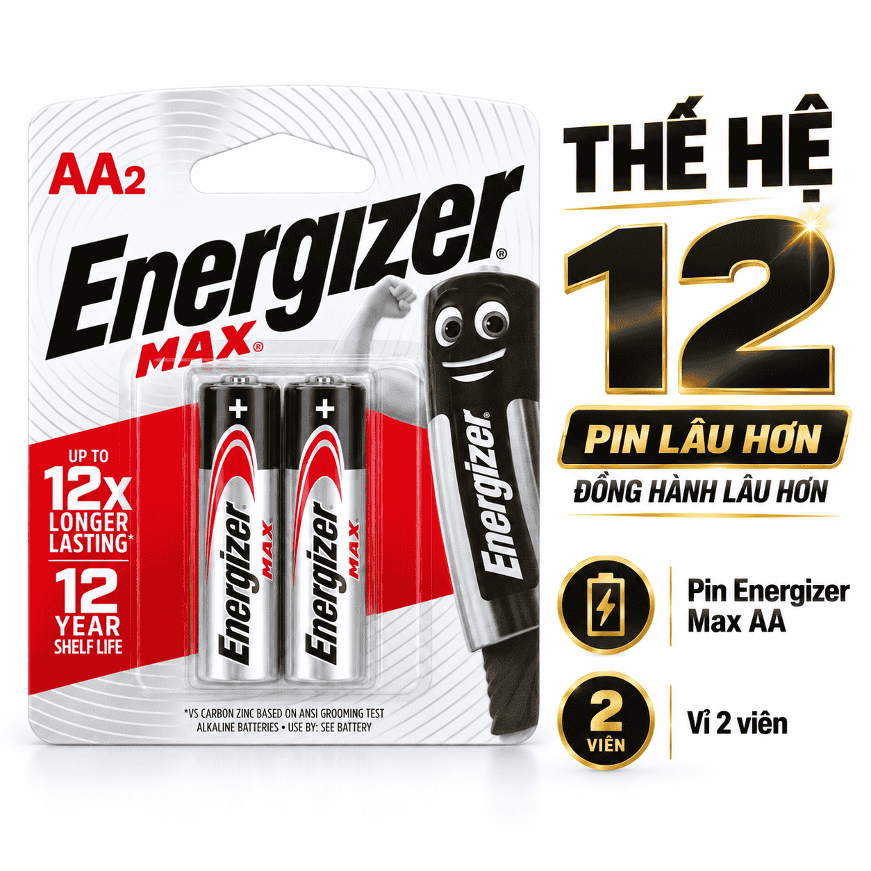 Energizer Max E91, E92 thế hệ 12 có gì mới? So sánh vỉ 2 và 12 viên