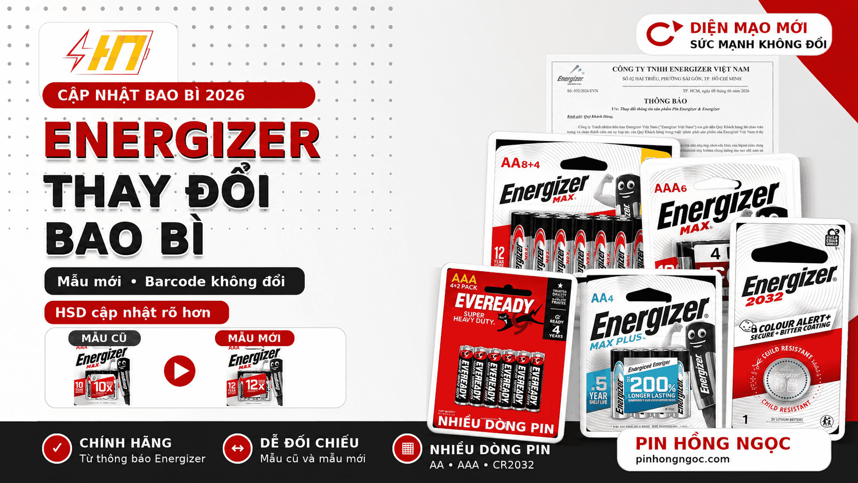 Energizer Thông Báo Thay Đổi Họa Tiết Bao Bì Sản Phẩm: Người Mua Cần Lưu Ý Gì?