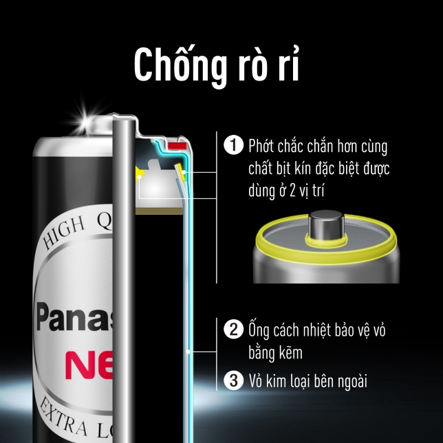 Pin Panasonic AAA R03NT/2S 1,5V Bền Bỉ, Không Chảy Nước, Không Chứa Chì