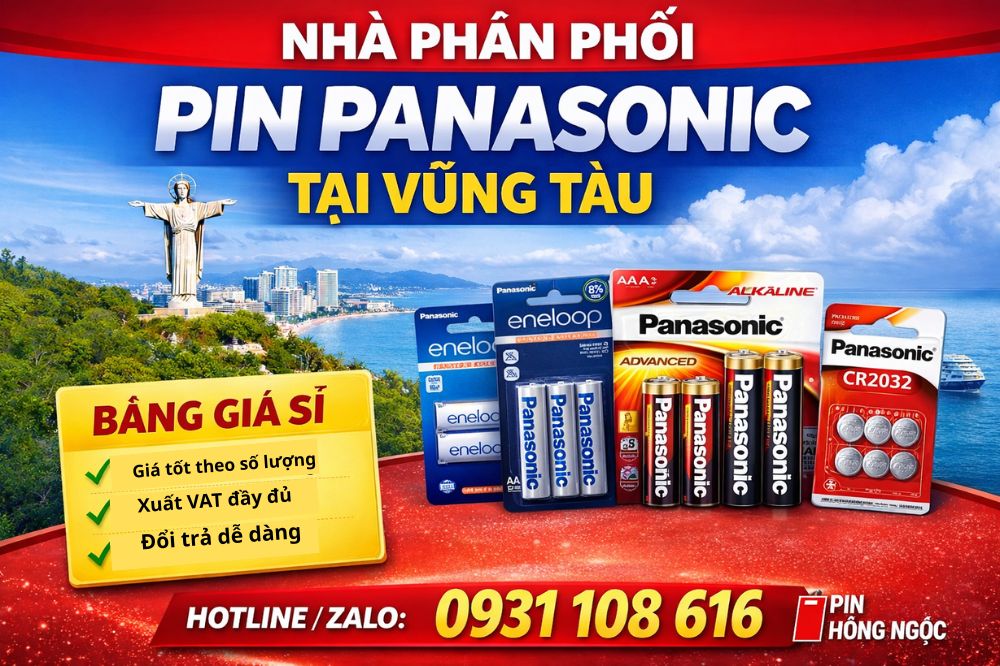 Nhà phân phối pin Panasonic tại Vũng Tàu | Giá sỉ AA AAA CR2032 – Pin Hồng Ngọc
