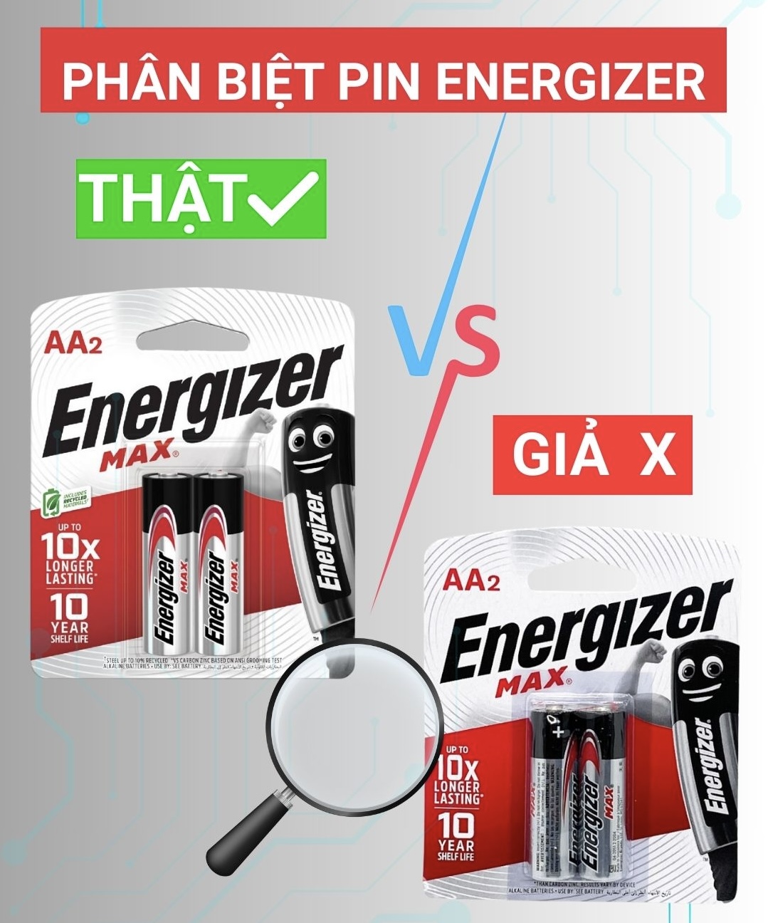 Cách nhận biết pin Energizer thật và trọng lượng pin Energizer AA các loại