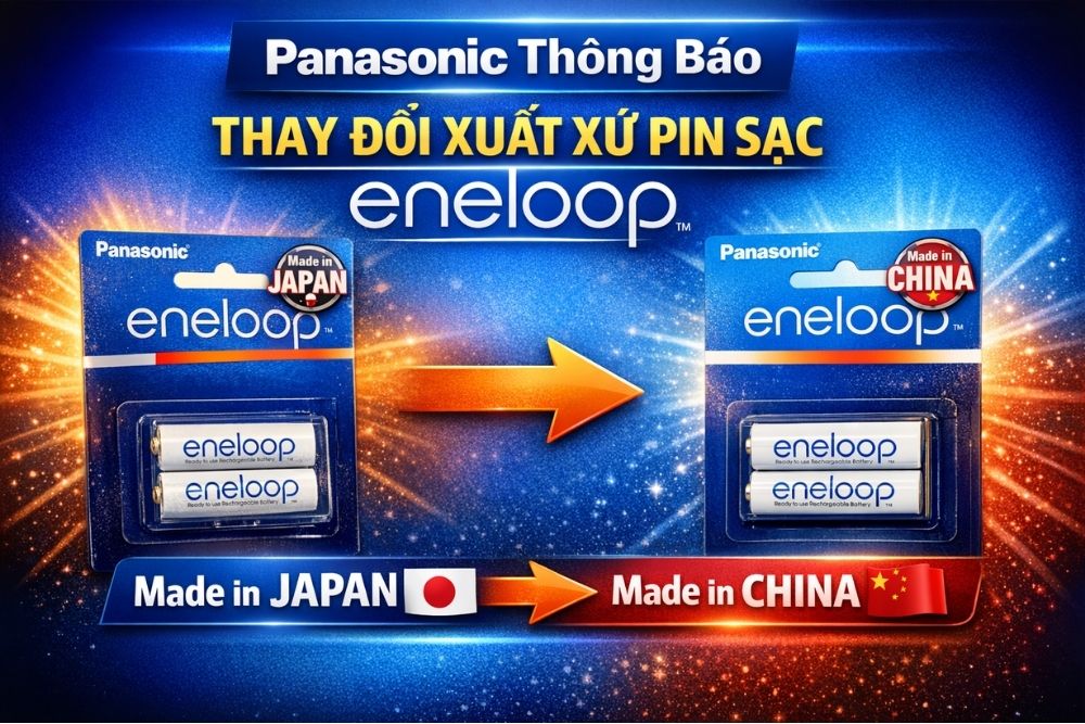 Panasonic thông báo thay đổi xuất xứ pin sạc eneloop: cập nhật bao bì mới từ hãng
