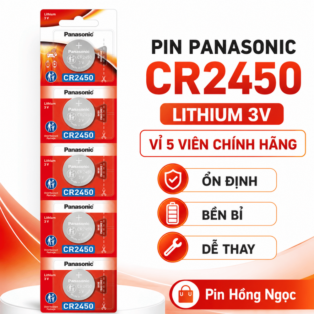 Mua Pin CR2450 Panasonic Có VAT, CO CQ, Giá Tốt
