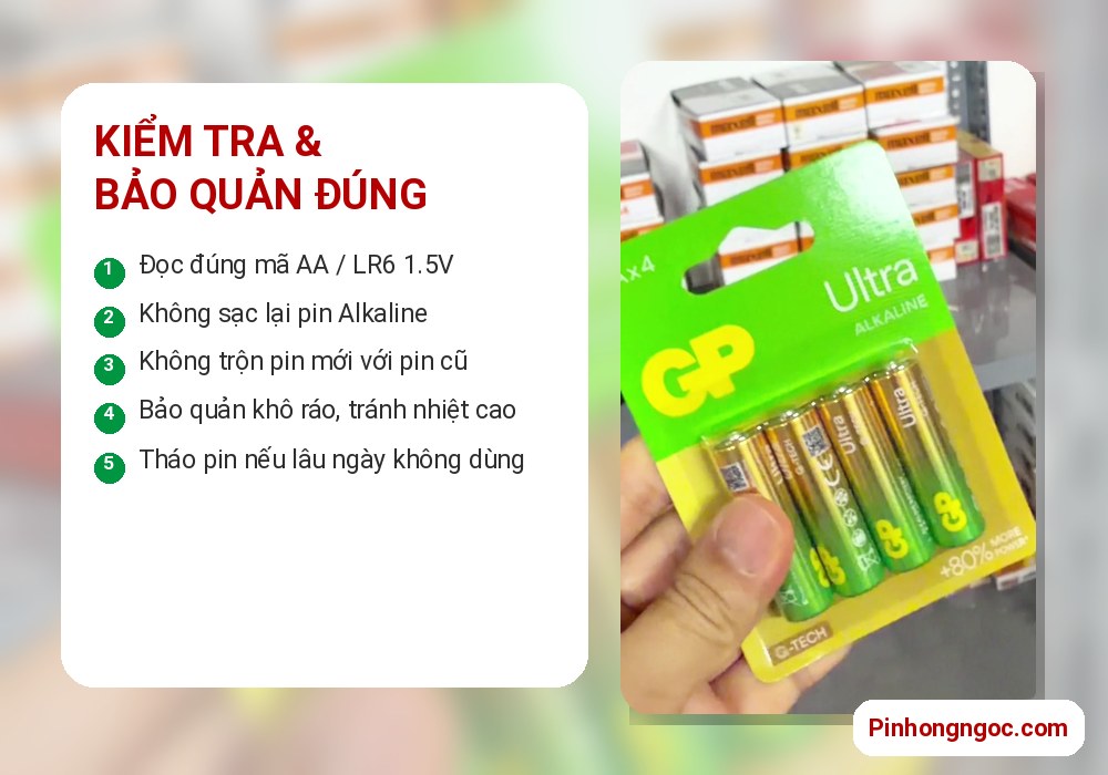 Hướng dẫn sử dụng và bảo quản pin GP Ultra Alkaline AA