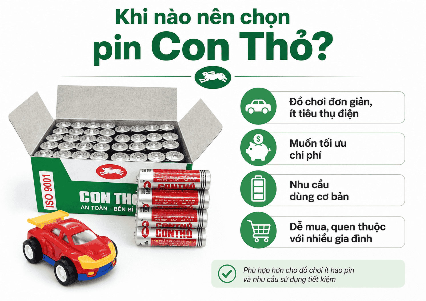 Khi nào nên chọn pin Con Thỏ cho đồ chơi trẻ em