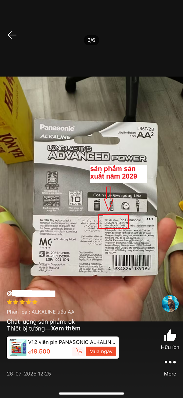 Pin Panasonic giả in năm 2029