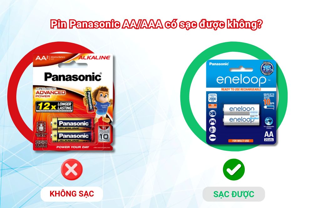 Pin Panasonic AA AAA có sạc được không