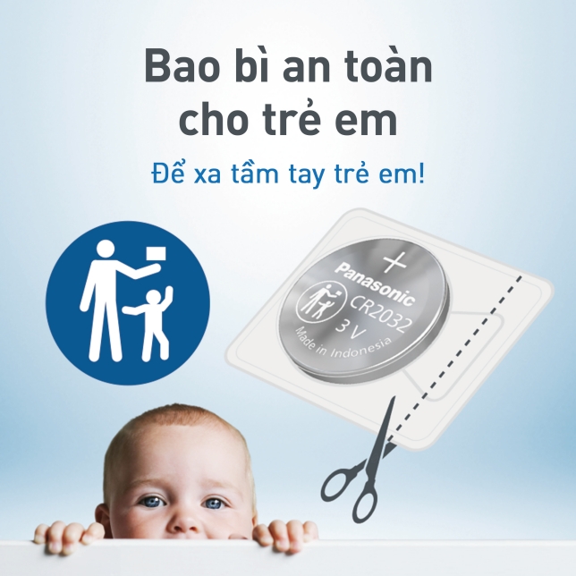 Pin Panasonic CR2032 dùng cho thiết bị điện tử nhỏ