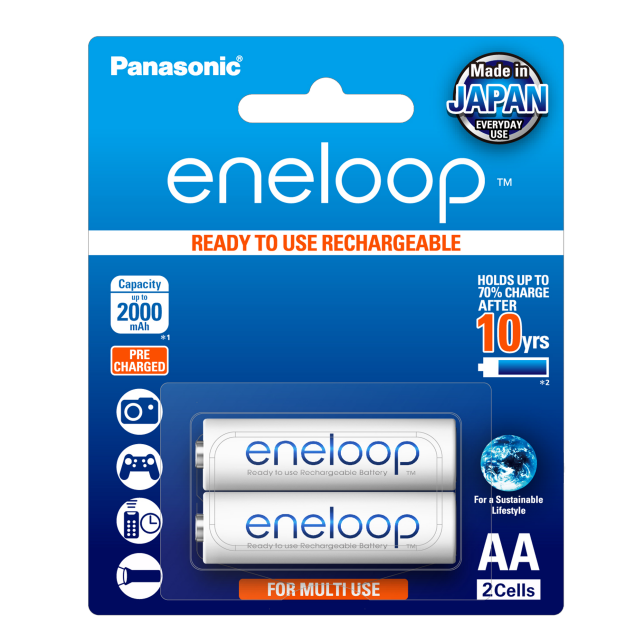 Pin sạc Panasonic Eneloop AA chính hãng dung lượng 2000–2550mAh