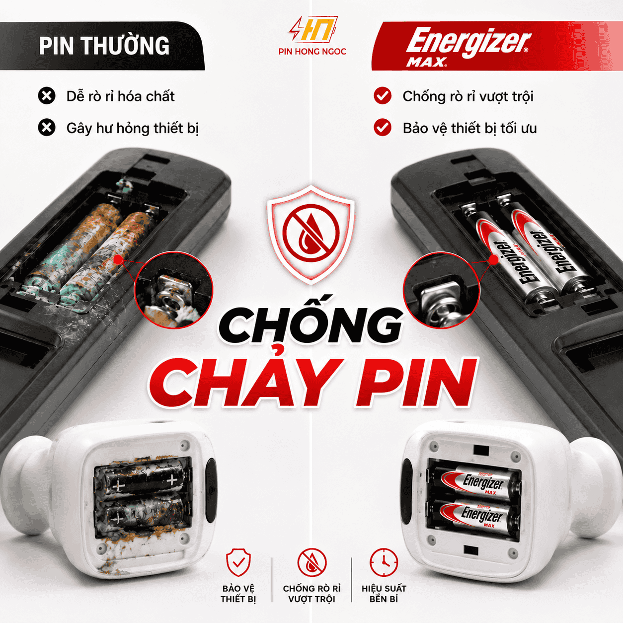 Pin Energizer Max chống chảy rỉ bảo vệ thiết bị