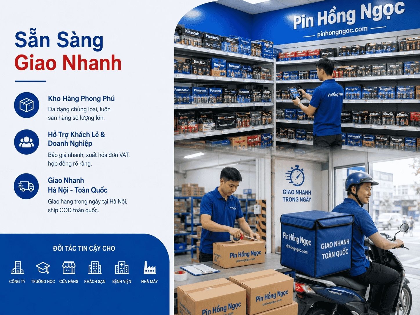 Pin Hồng Ngọc sẵn hàng và giao nhanh
