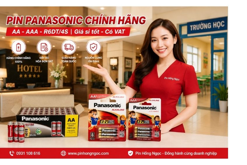 Pin Panasonic LR6T/2B LR03T/2B R6DT/4S giá sỉ cho doanh nghiệp khách sạn trường học