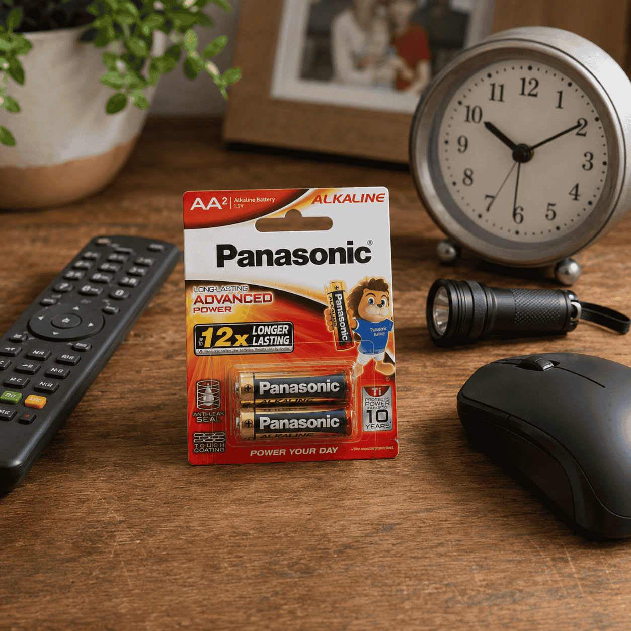 Pin Panasonic LR6T/2B AA dùng cho remote chuột đồng hồ đèn pin và thiết bị gia đình