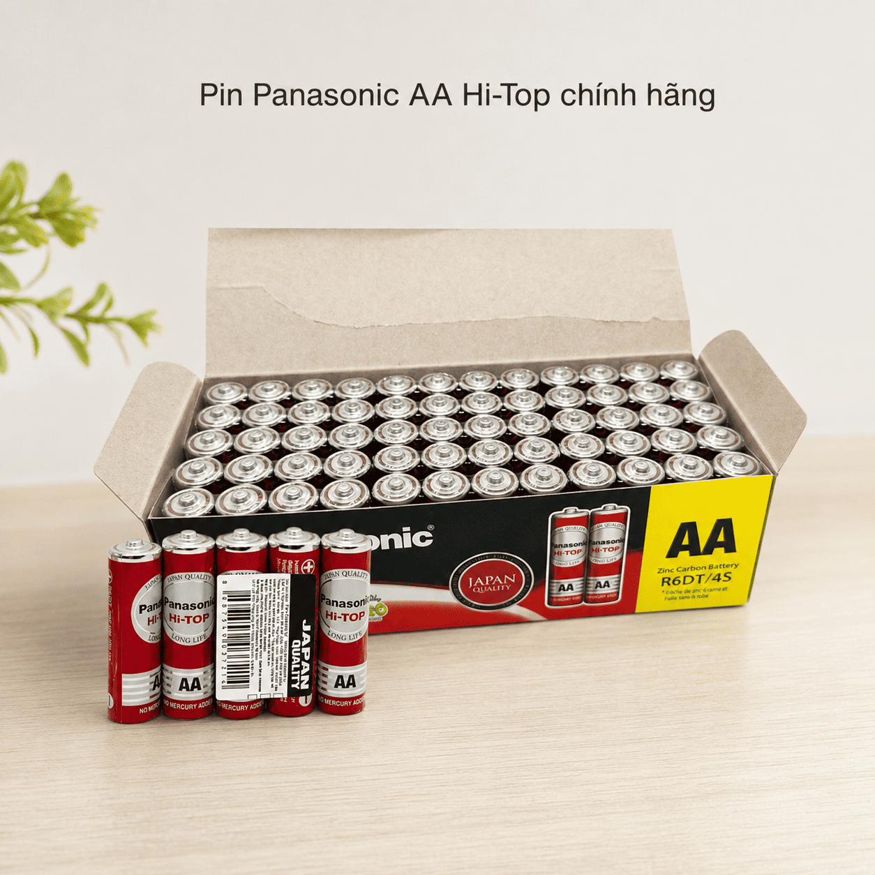 Quy cách đóng gói Pin Panasonic Hi-Top R6DT/4S hộp 40 viên