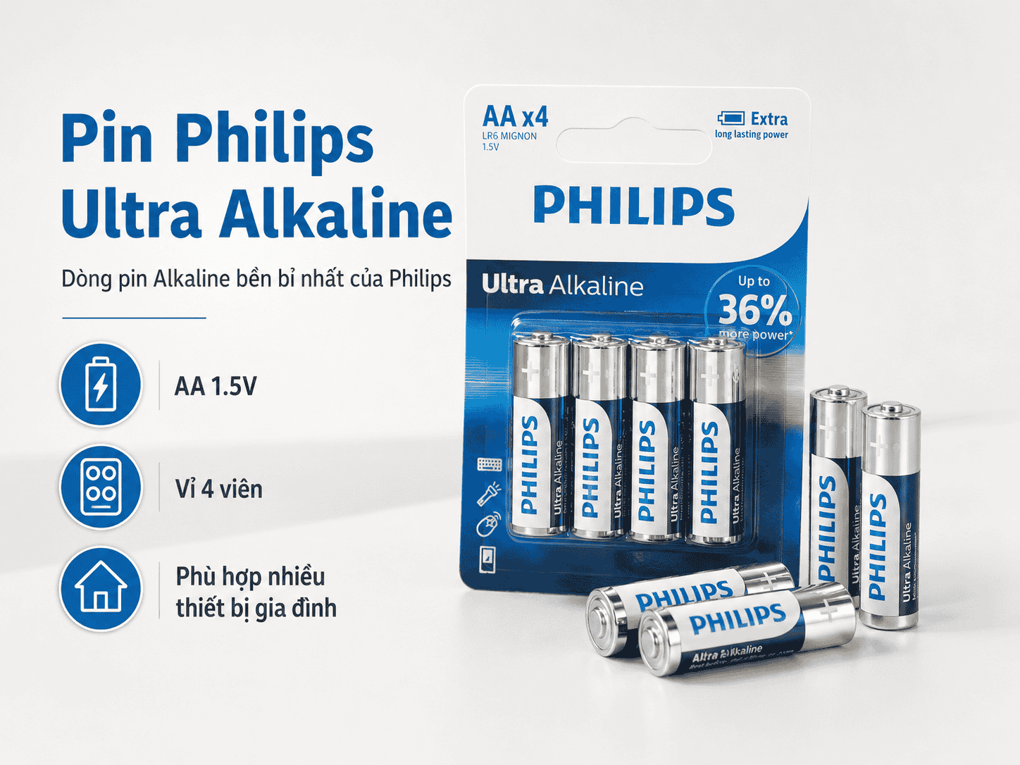 Pin Philips Ultra Alkaline là gì