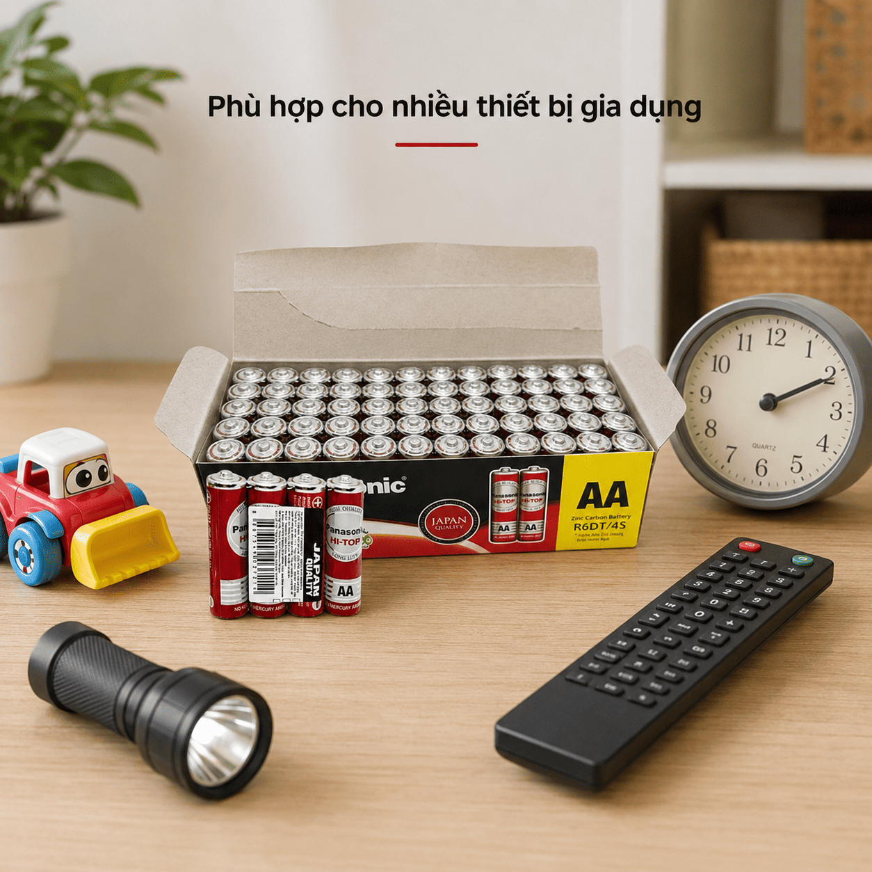 Pin Panasonic R6DT/4S phù hợp remote đồng hồ đèn pin và thiết bị gia dụng