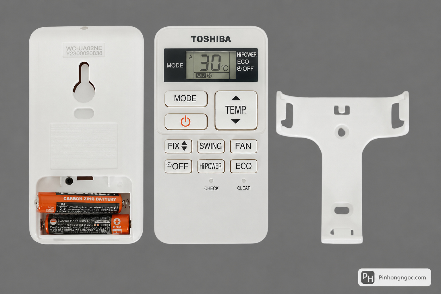 Remote máy lạnh Toshiba dùng pin AAA hoặc R03 cho điều khiển điều hòa
