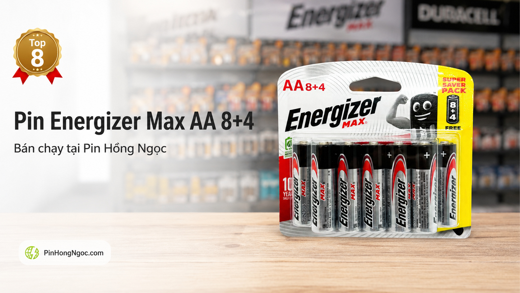 Top 8 Pin Energizer Max AA 8+4 bán chạy tại Pin Hồng Ngọc