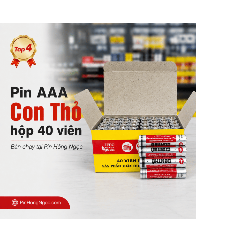 Top 4 Pin AAA Con Thỏ hộp 40 viên bán chạy tại Pin Hồng Ngọc