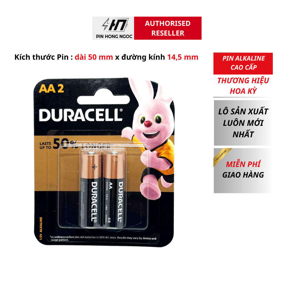 Pin AA Duracell Coppertop vỉ 2 viên