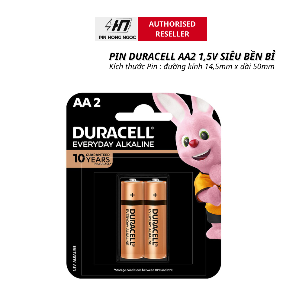 Pin AA Duracell Everyday vỉ 2 viên