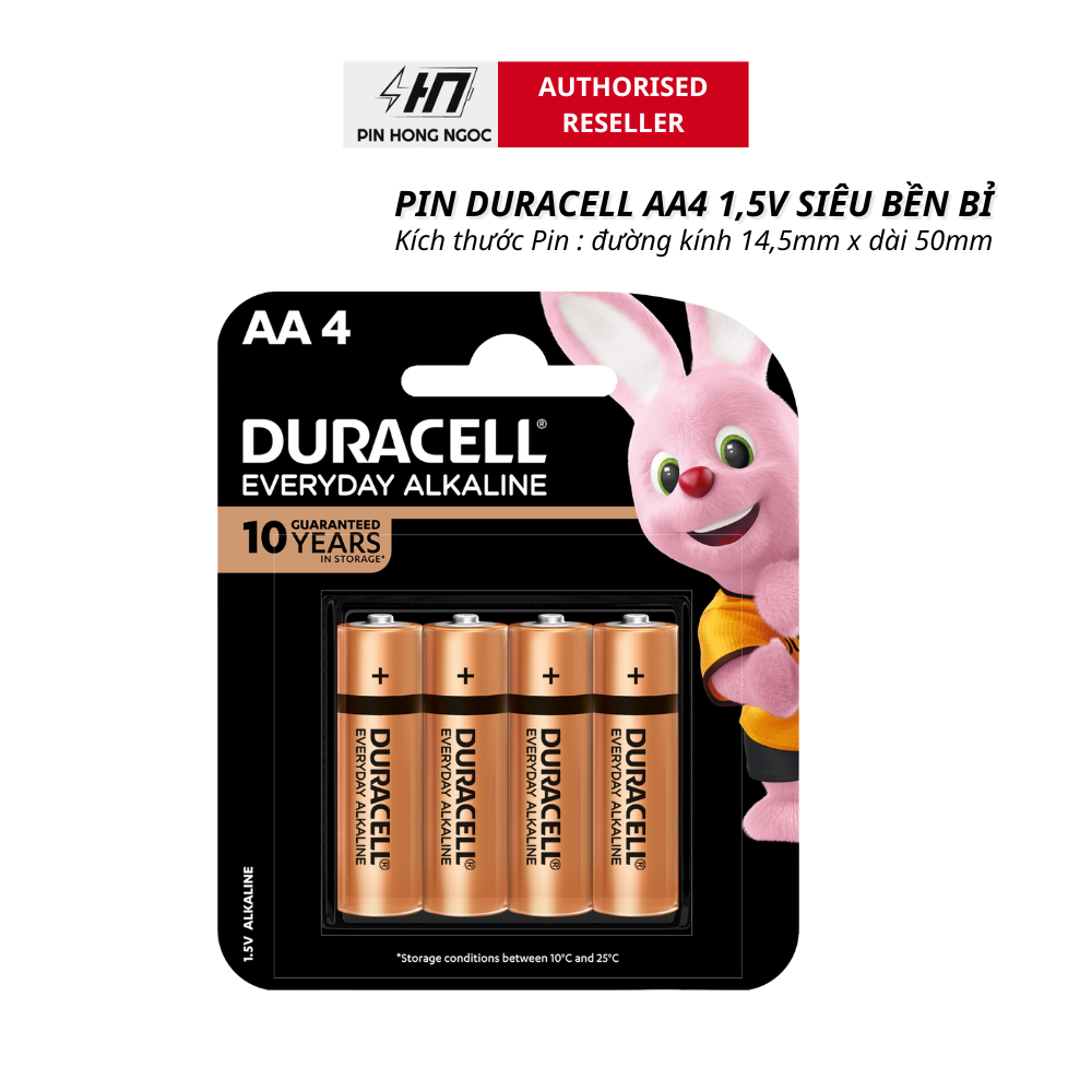 Pin Duracell AA4 Everyday chính hãng Indonesia