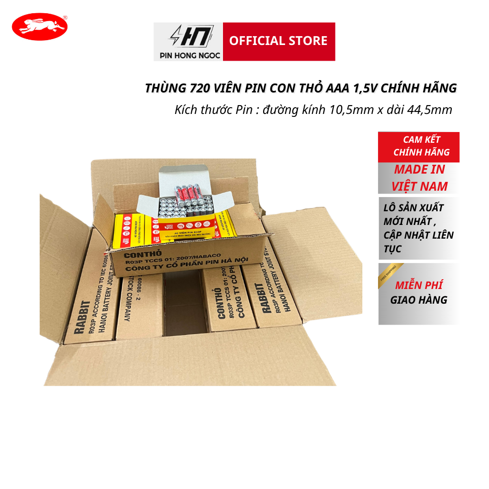 Pin Con Thỏ AA AAA hộp lớn