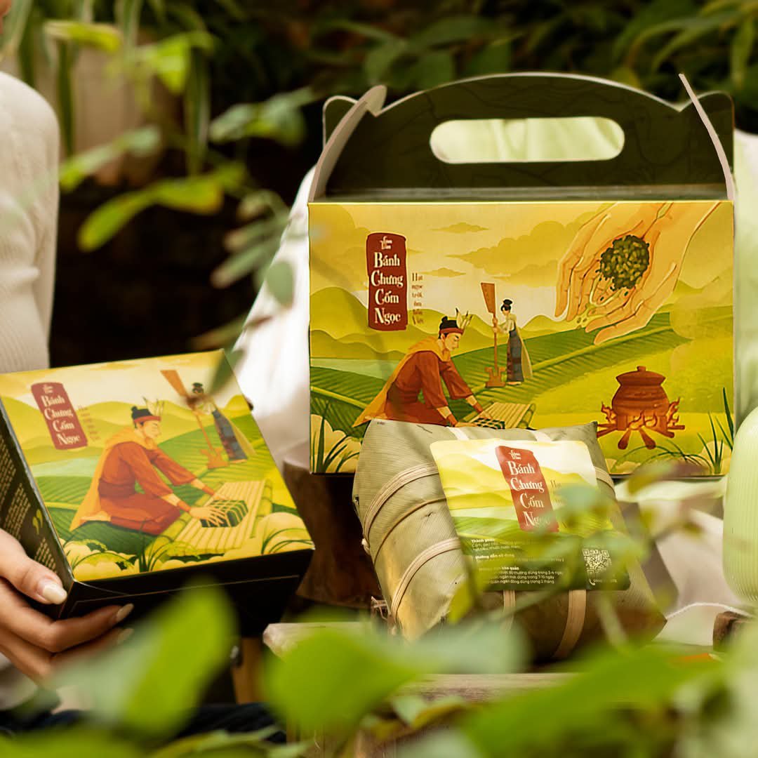 Chay - Bánh Chưng Cốm Ngọc set 3 bánh