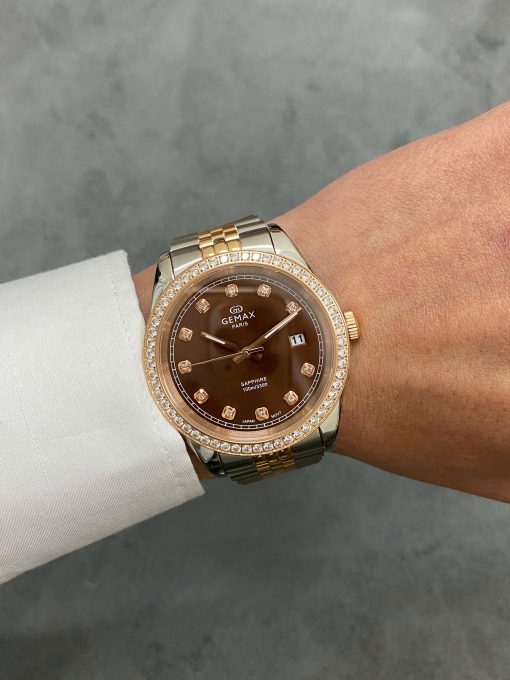 ĐỒNG HỒ NAM GEMAX GP3008 CHOCO ĐÍNH ĐÁ CỰC SANG TRỌNG