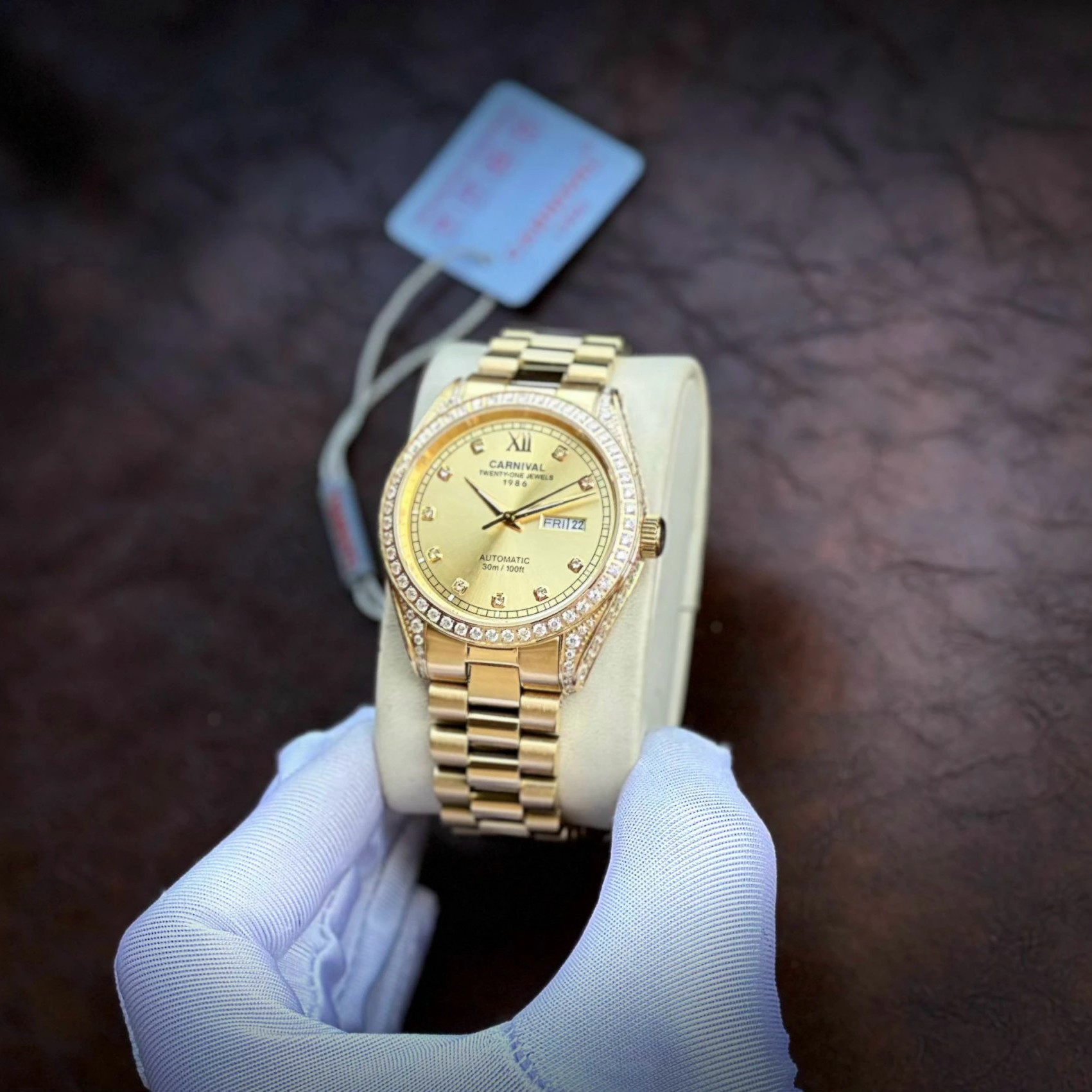 CARNIVAL 1986 AUTOMATIC DAYDATE FULL GOLD 8907G-VV-V