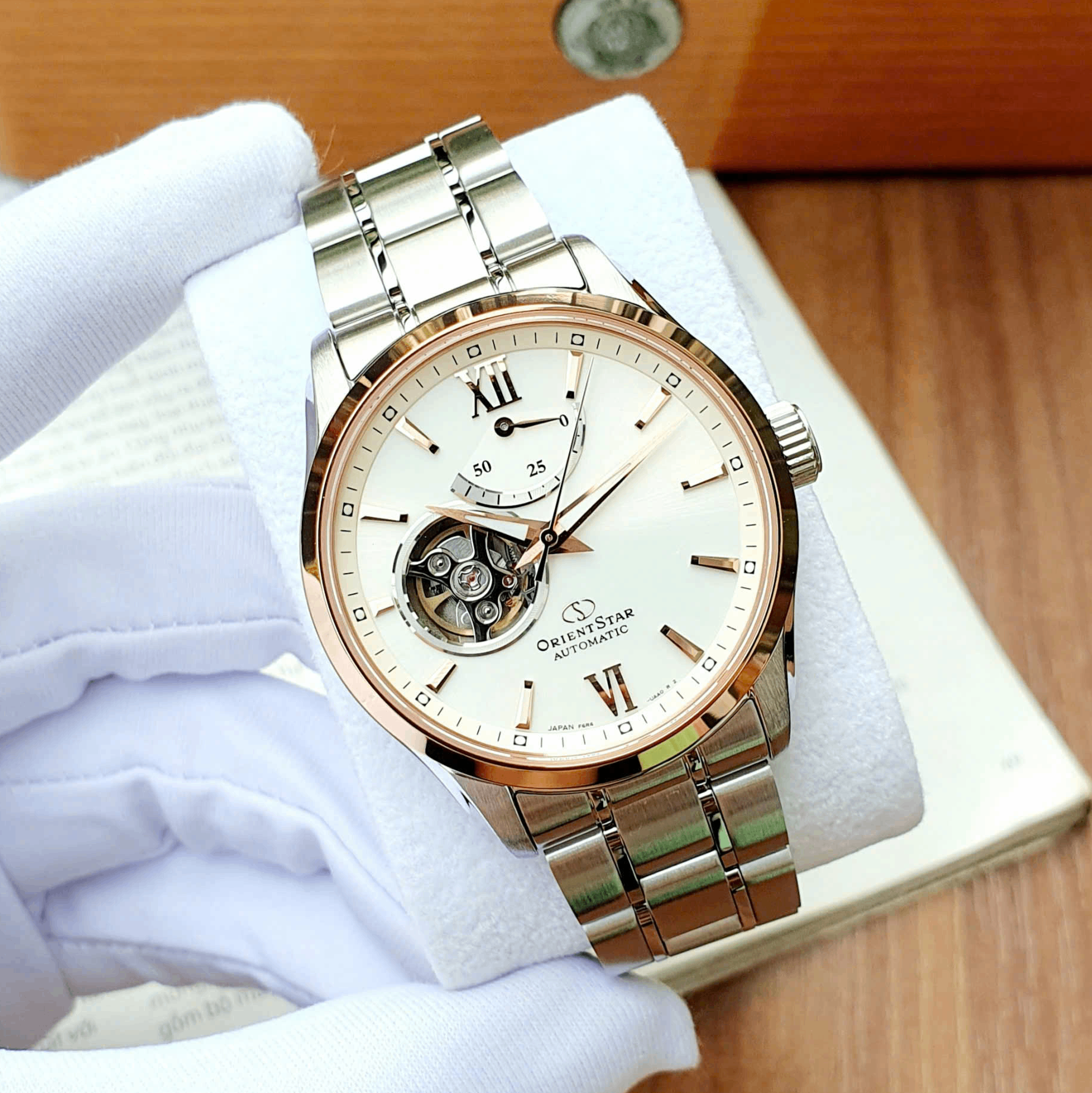 ĐỒNG HỒ NAM ORIENT STAR AUTOMATIC ROSE GOLD SEMI SKELETON RK-AT0023S ( RKAT0023S ) ( AT0023S )