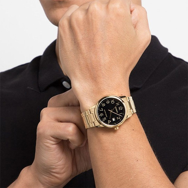 ĐỒNG HỒ NAM CASIO QUARTZ MTP-V002G-1BUDF GOLD