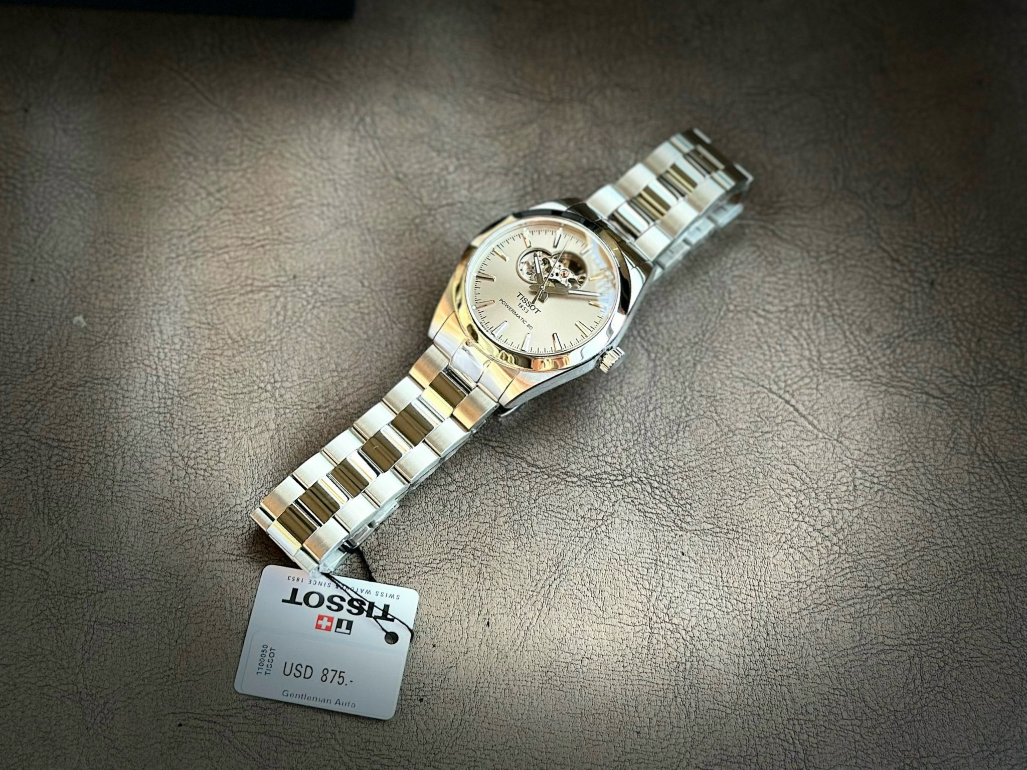 TISSOT GENTLEMAN OPEN HEART POWERMATIC 80 GREY T127.407.11.081.00