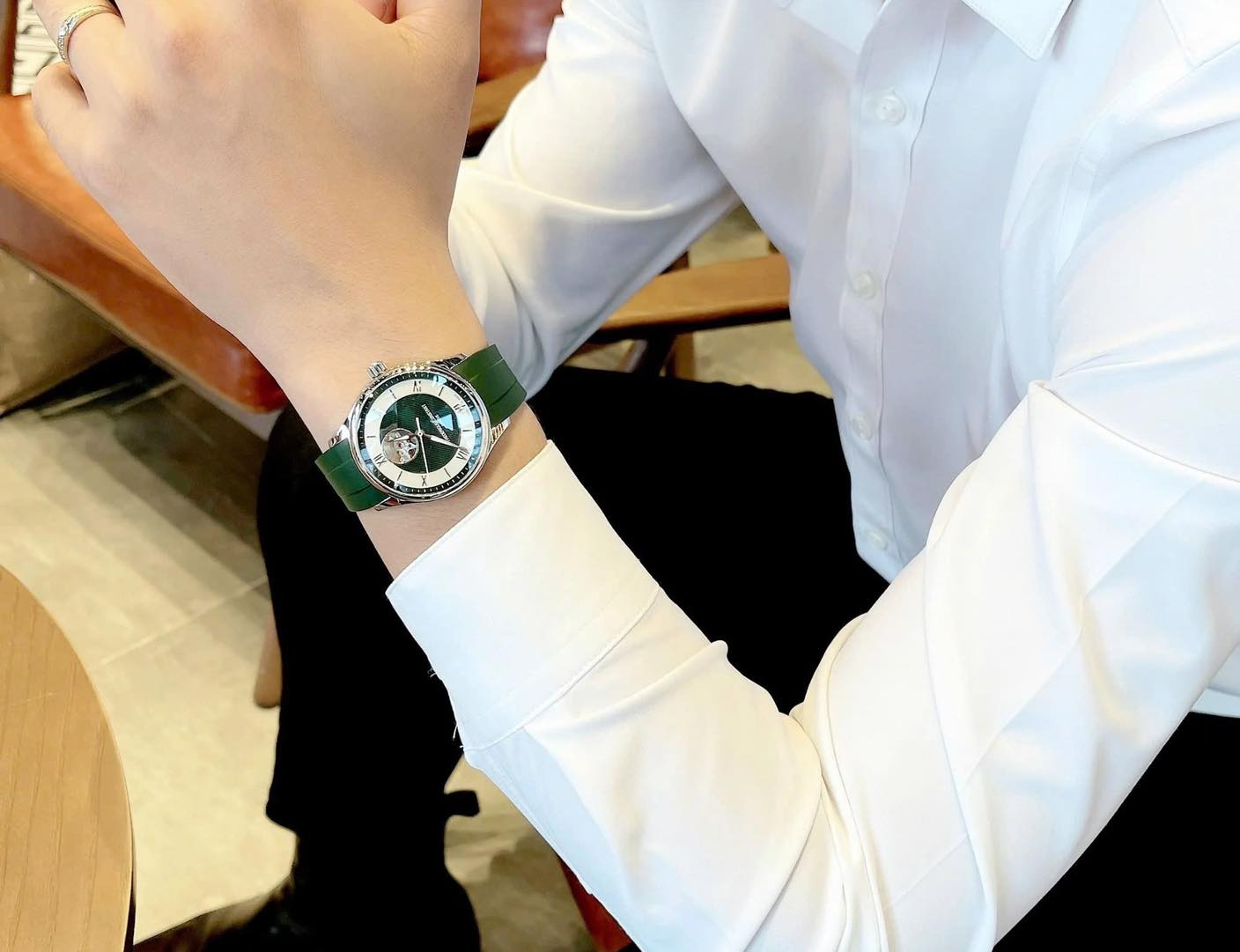 FREDERIQUE CONSTANT OPEN HEART GREEN FC-310MBRW5B6