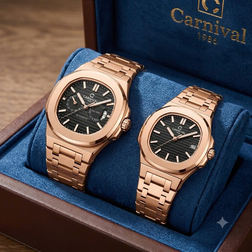 ĐỒNG HỒ ĐÔI CARNIVAL 8158G-VH-D - CARNIVAL 8161L-VH-D