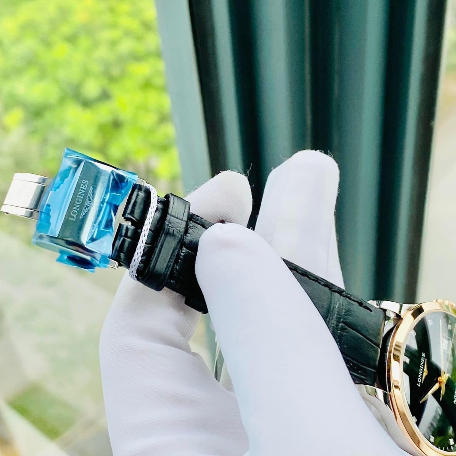 LONGINES RECORD BLACK DIAMOND 18K BEZEL L2.821.5.57.2