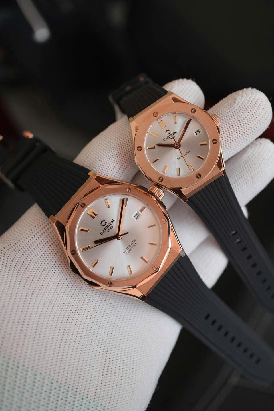 ĐỒNG HỒ ĐÔI CARNIVAL 8168G-VH-DCS-T - CARNIVAL 8168L-VH-DCS-T