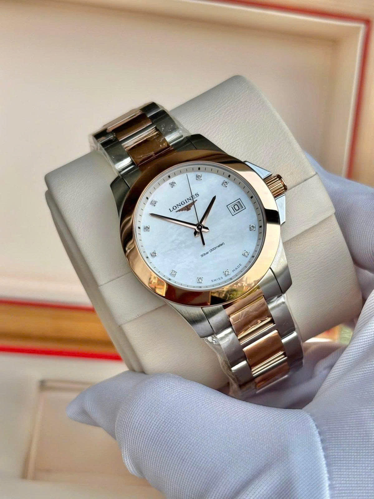 ĐỒNG HỒ NỮ LONGINES CONQUEST MOP DIAMOND L3.377.3.88.7 (L33773887)