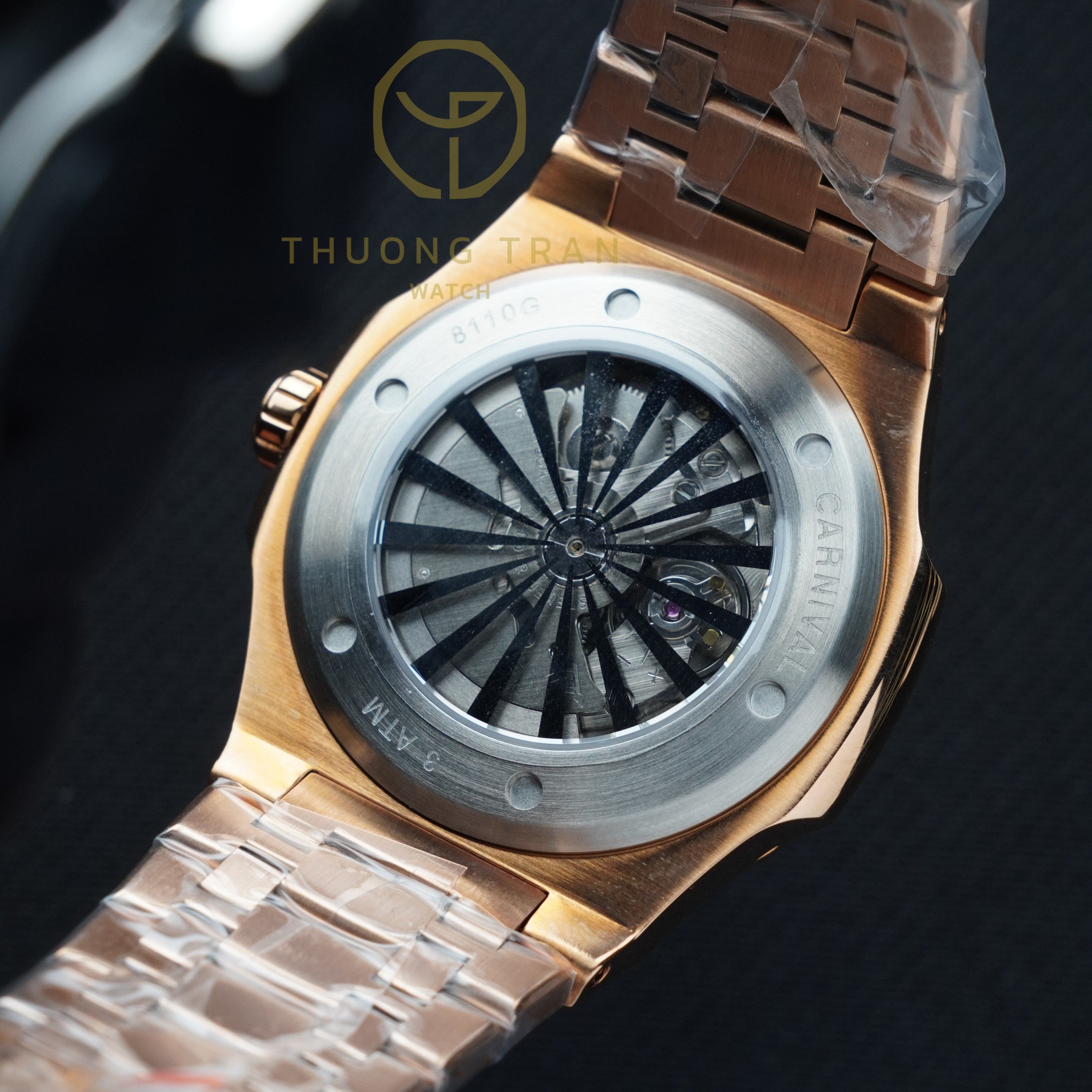 CARNIVAL 1986 NAUTILUS ROSE GOLD AUTOMATIC BROWN 8110G-VH-N