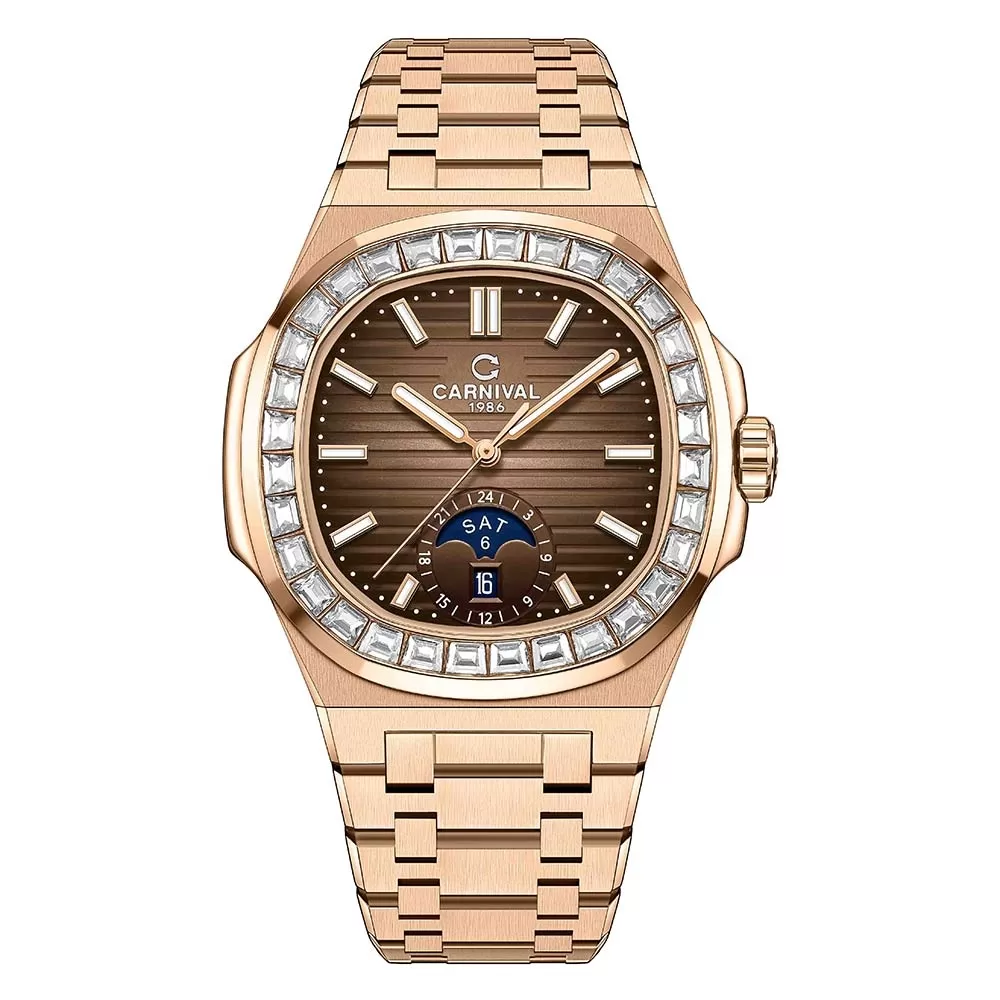 CARNIVAL 1986 NAUTILUS ROSE GOLD AUTOMATIC BROWN 8110G-VH-N