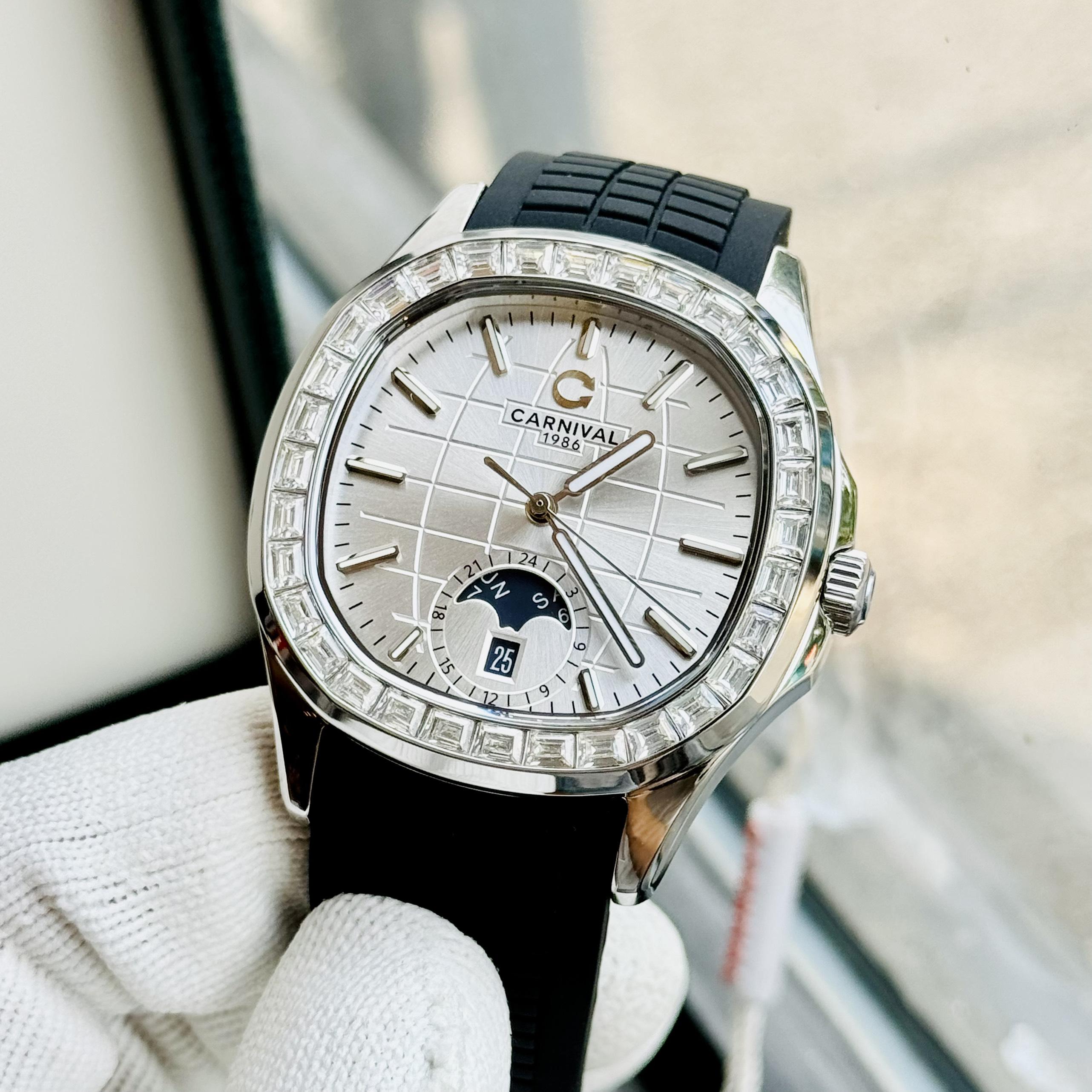 CARNIVAL 1986 AQUANUS SILVER AUTOMATIC WHITE 8113G2-VT-DCS-T