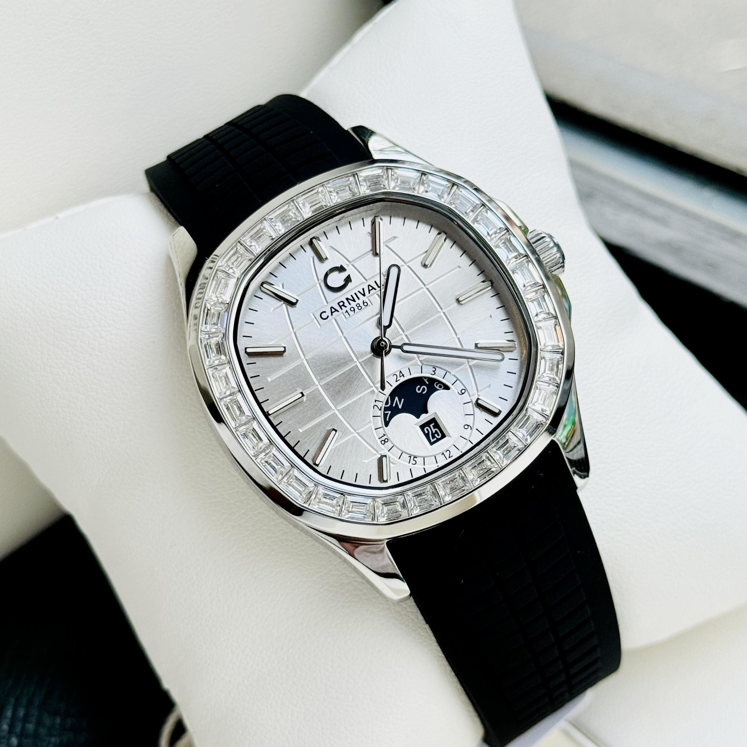 CARNIVAL 1986 AQUANUS SILVER AUTOMATIC WHITE 8113G2-VT-DCS-T