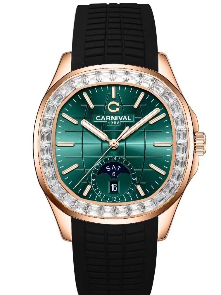 CARNIVAL 1986 AQUANUS ROSE GOLD AUTOMATIC MALLARD GREEN 8113G2-VH-DCS-XL